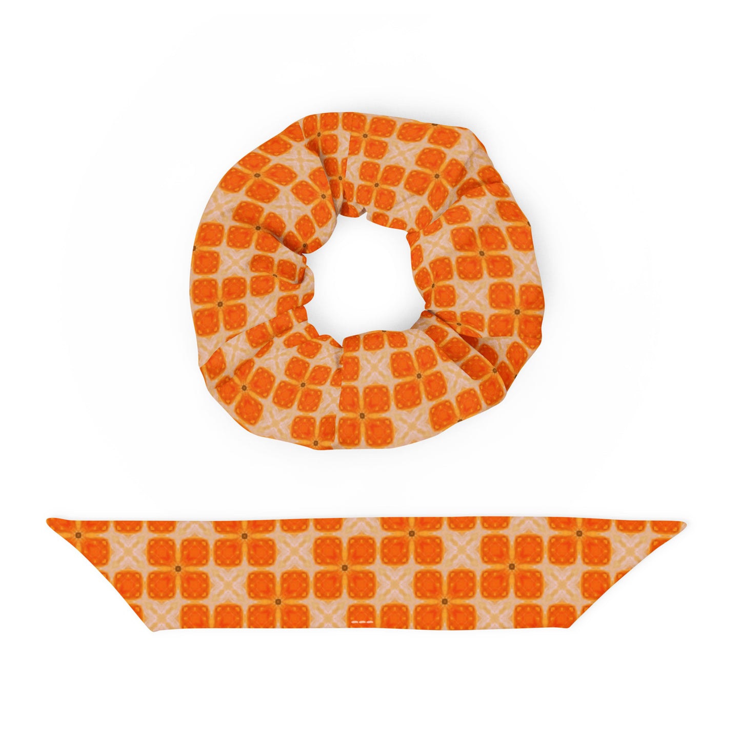 Scrunchie i återvunnet material Ro Orange